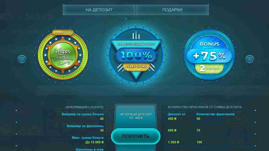 Свіжий бездепозитний бонус Volna casino